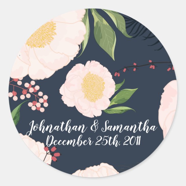 Adesivo 20 - 1,5" Vinhetas de Favor Flores Brancas (Frente)