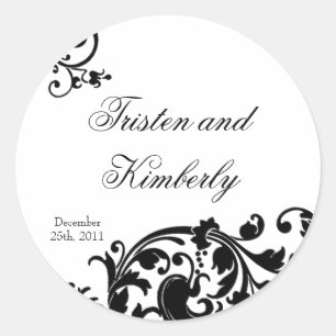 Adesivo 20 - 1,5" Vinhetas Pretas Filtragem Floral Branca