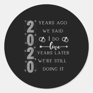 Adesivo 20 Anos de Aniversário de Casamento. Dissemos Sim.