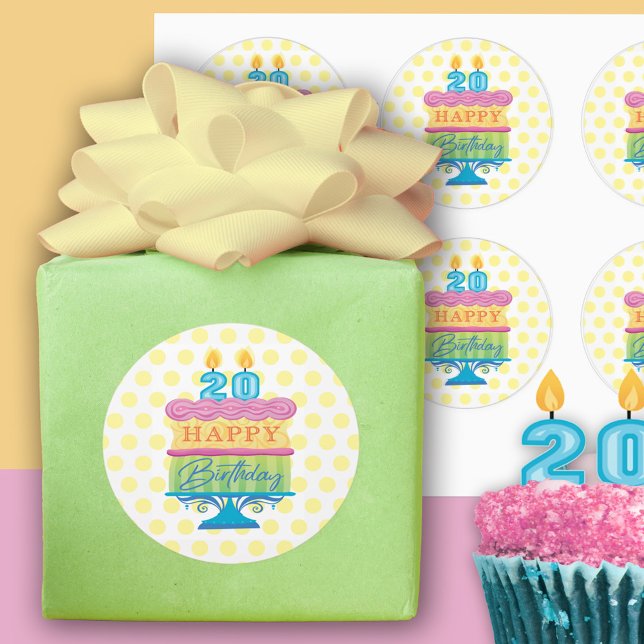 Adesivo 20 Birthday (Criador carregado)