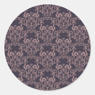 Adesivo 20 Carrinho de Envelope de Casamento Roxo Damask