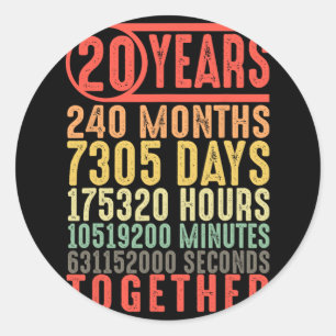 Adesivo 20 Casamento De Aniversário Dele Os Casais Corresp