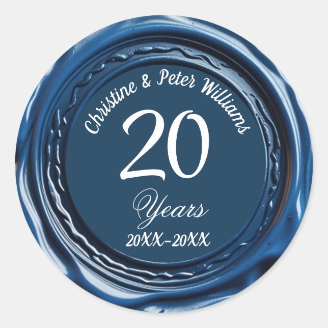 Adesivo 20 China Wedx Blue Wax Seal Sticker (Frente)