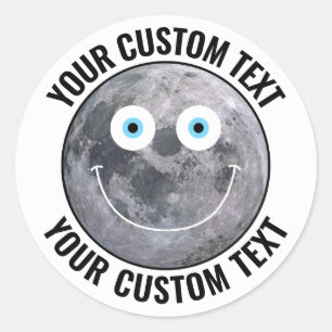 Adesivo 20 personalizado na lua - rosto feliz personalizad