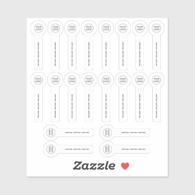 Adesivo 20 Selos De Segurança Transparentes Do Lip Branco (Folha)