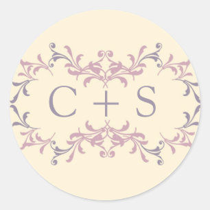 Adesivo 20 Vinhetas De Favor Do Casamento Roxo Elegante