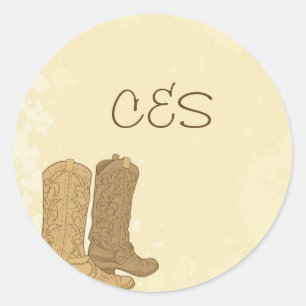 Adesivo 20 Vinhetas-Favoritos de Casamento de Cowboy