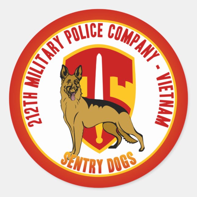 Adesivo 212.º MP Co. Vietnam - Cães Sentineiros (Frente)