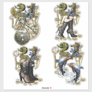 Adesivo 21 Aniversário Escultura Steampunk