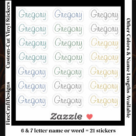 Adesivo 21 Custom Modern 6/7 Letters Name Word Neutral 
