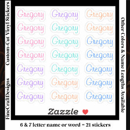 Adesivo 21 Custom Modern 6/7 Letters Name Word Trendy