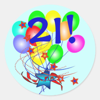 Adesivo 21! Ou Qualquer Balão De Aniversário De Idade Com 