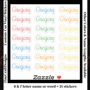 Adesivo 21 Personalizadas Modernas Letras 6/7 Nome Palavra