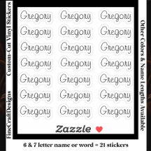 21 Personalizado Moderno 6/7 Letras Nome Palavra P