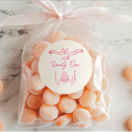 Adesivo 21 ruas Vívidas, Rosa, Garrafas De Bolo-De-Mão, An