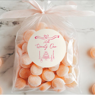 Adesivo 21 ruas Vívidas, Rosa, Garrafas De Bolo-De-Mão, An