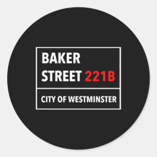 Adesivo 221B-Street Baker Style Of A London Uk W1 Street S