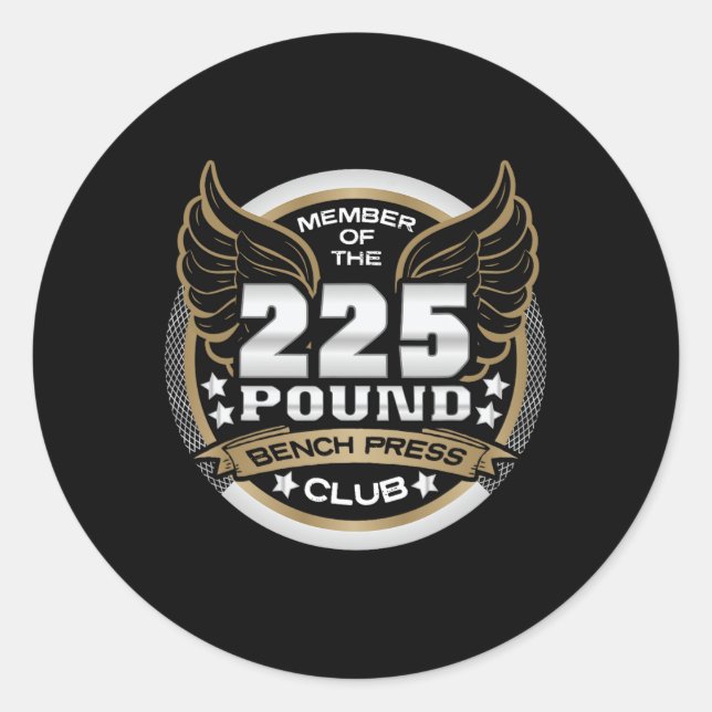 Adesivo 225 Pound Bench Press Club For Powerlifter Weightl (Frente)