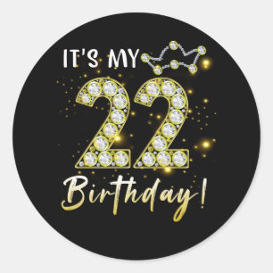 Adesivo 22 anos É o meu aniversário 22º aniversário Diamon
