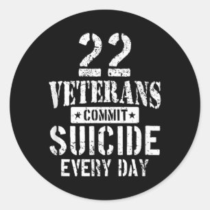 Adesivo 22 Veteranos Angustiados Cometem Suicídio Todos os