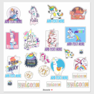 Adesivo 22 x Shaped UNICORN Funny Cute Kawaii Dab Emoji