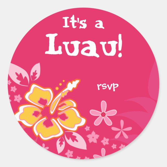 Adesivo 232 Grupo de RSVP do Partido Luau Stickers Hibiscu (Frente)
