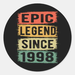 Adesivo 23 Anos De Idade Dia 1998 Legenda Epic 23. Anivers