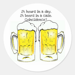 ADESIVO "24 HORAS EM UM DIA…" "24 CERVEJAS EM UMA MOEDA 