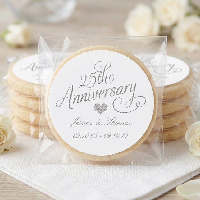 Adesivo 25º Aniversário de Bodas de Prata (Criador carregado)