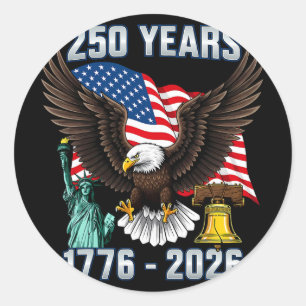 Adesivo 250º Aniversário EUA 250 Ano América Patriótica 4