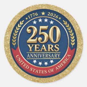 Adesivo 250º Aniversário EUA Patriótico 1776–2026