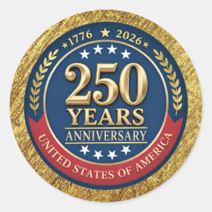 Adesivo 250º Aniversário EUA Patriótico 1776–2026