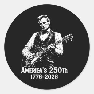 Adesivo 250 Aniversário EUA Abe 16º Presidente Guitarra 25