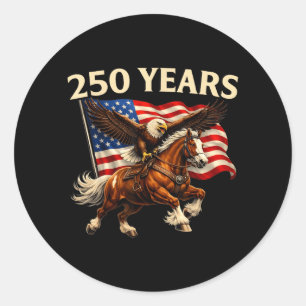 Adesivo 250 Aniversário EUA Cavalo Ocidental Águia 250º 4º