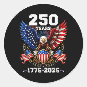 Adesivo 250 Aniversário EUA Patriótico 250 Anos Americano