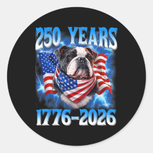 Adesivo 250 Ano Americano 250º Aniversário EUA Cachorro 4 