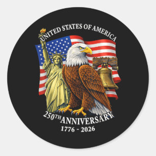 Adesivo 250 Anos 1776-2026 250º Aniversário Águia Liberdad