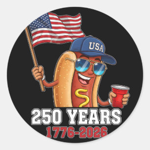 Adesivo 250 Anos 1776-2026 250º Aniversário Hotdog