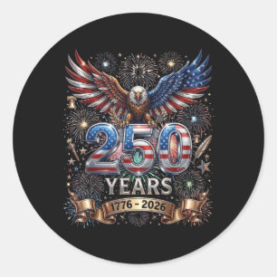 Adesivo 250 Anos 1776 2026 4 de Julho Águia 250º Aniversár