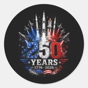 Adesivo 250 Anos 1776–2026 Celebração Patriótica no Céu Gr