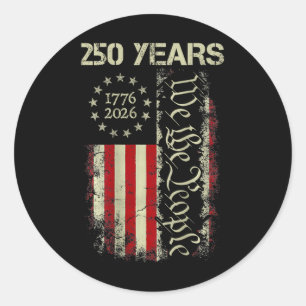 Adesivo 250 Anos América 1776 2026 Nós O Povo Bandeira EUA