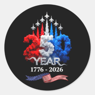 Adesivo 250 Anos Americano 1776 2026 250º Aniversário 4 de