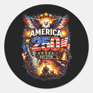 Adesivo 250 Anos Americano 1776 2026 250º Aniversário EUA