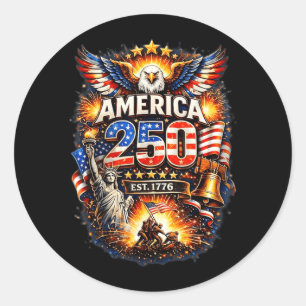 Adesivo 250 Anos Americano 1776 2026 250º Aniversário EUA