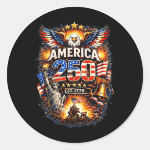 Adesivo 250 Anos Americano 1776 2026 250º Aniversário EUA