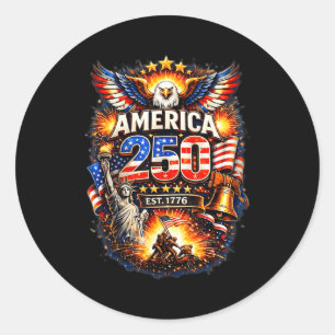 Adesivo 250 anos americano 1776 2026 250º aniversário EUA