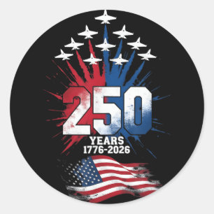 Adesivo 250 Anos Americano 1776 2026 4 de Julho 250º EUA