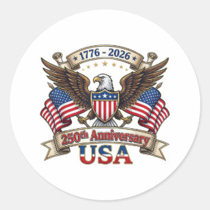 Adesivo 250 Anos Americano 250º Aniversário do 4 de Julho