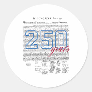 Adesivo 250 Anos Aniversário da América 250.ª Independênci
