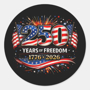 Adesivo 250 Anos Bandeira Americana 1776-2026 250º Anivers